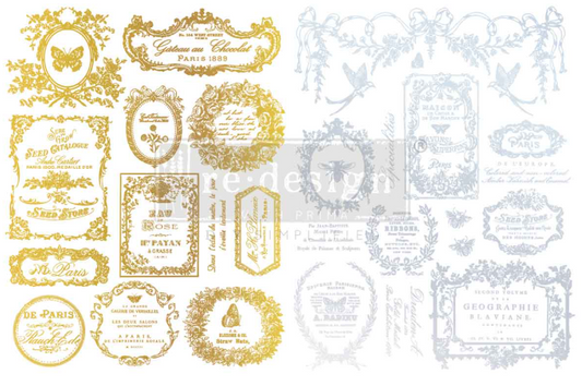 Redesign with Prima H2O Gold/Silver Transfer - Eclat Du Matin (2 Sheets)