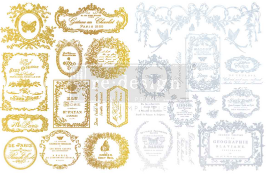 Redesign with Prima H2O Gold/Silver Transfer - Eclat Du Matin 2 Sheets