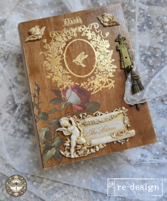 Redesign with Prima H2O Gold Transfer - Fleur De Minuit (2 Sheets)