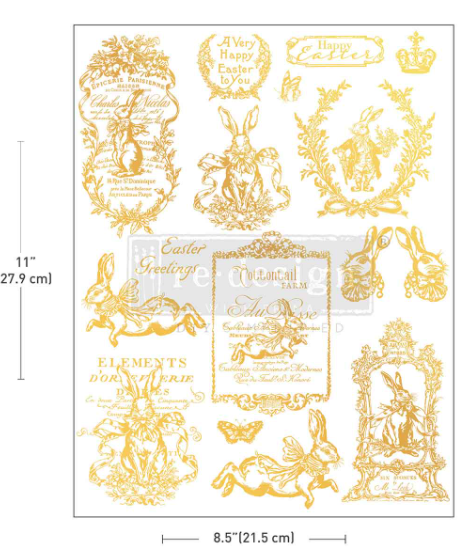 Redesign with Prima H2O Single Sheet Gold Transfer - Gilded Spring