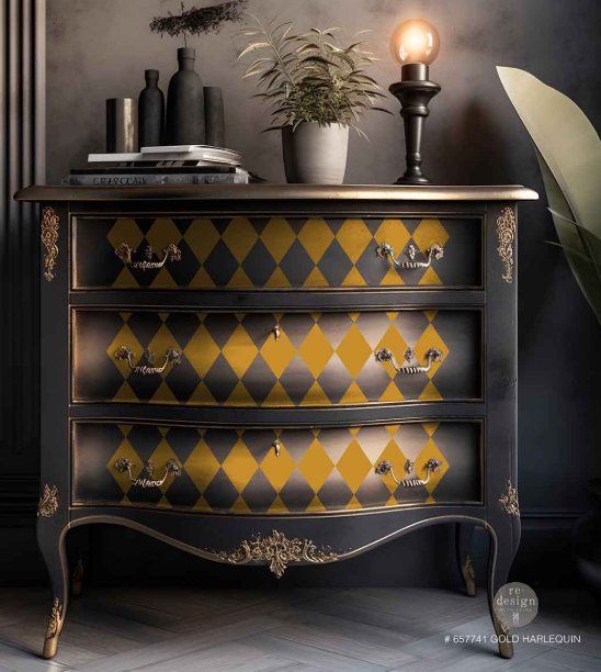 Redesign with Prima Transfer Large - Gold Harlequin