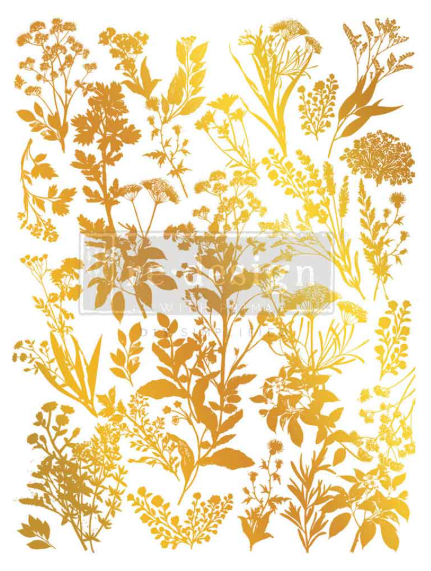 Redesign with Prima - Luxe Foliage - Large Kacha Gold Foil Transfer