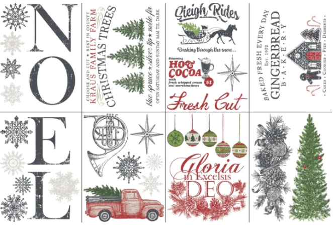 IOD Decor Paint Inlay - Noel - 8 Sheets ***Limited Edition***