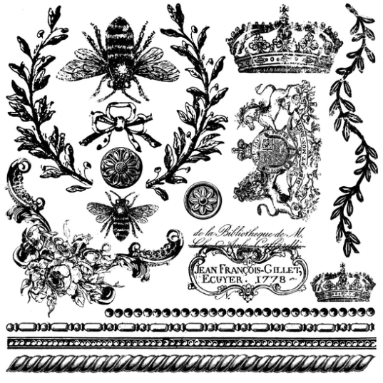 IOD Decor Stamp 30.5 x 30.5cm - Queen Bee with masks)
