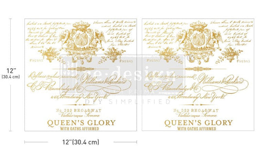 Redesign with Prima Maxi Transfer - Queen's Glory (2 Sheets)