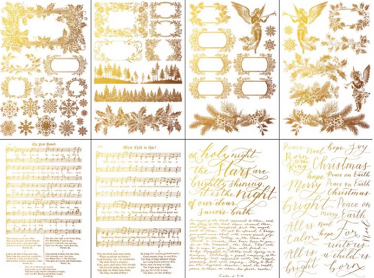 Tinsel Limited Edition Small IOD GILDED GOLD FOIL Decor Transfer