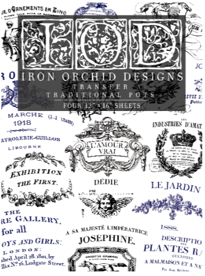 Traditional Pots Large IOD Decor Transfer