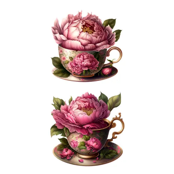 WC Transfer Peony Tea Cups 2