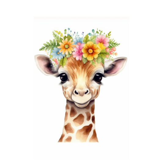 WC Transfer Floral Giraffe