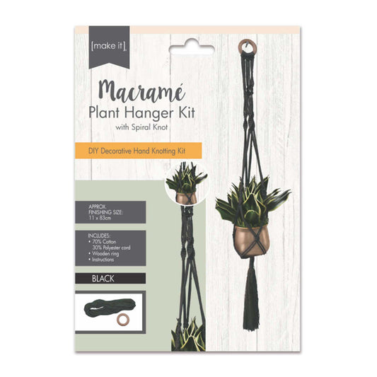 Macrame Kit - Spiral Black