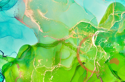 Alcohol Ink Poster Andara Lime