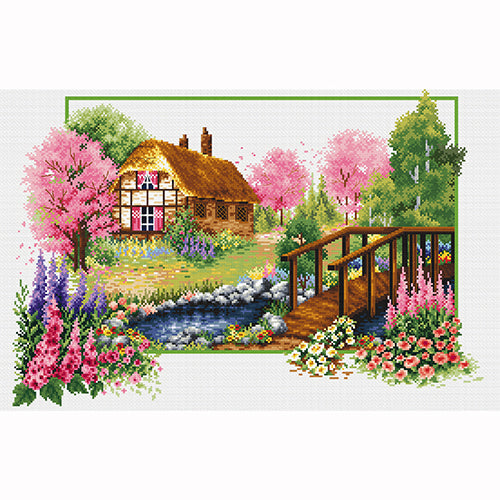 X Stitch No Count Spring Cottage