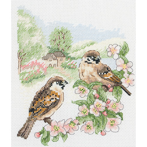 X Stitch Counted Spring Sparrow