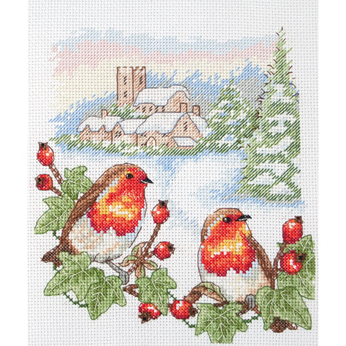 X Stitch Counted Winter Robin