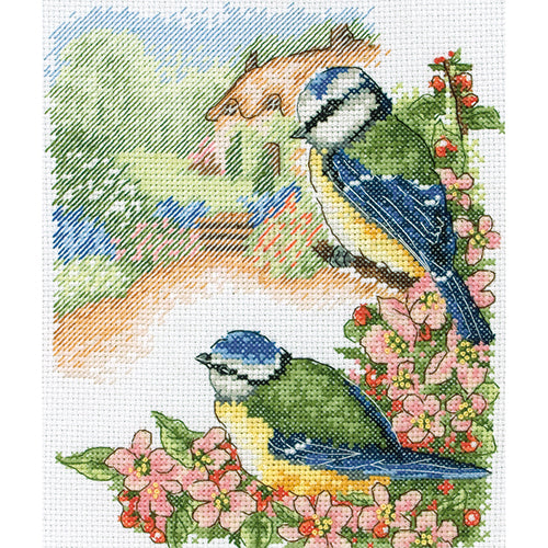 X Stitch Counted Summer Bluetits