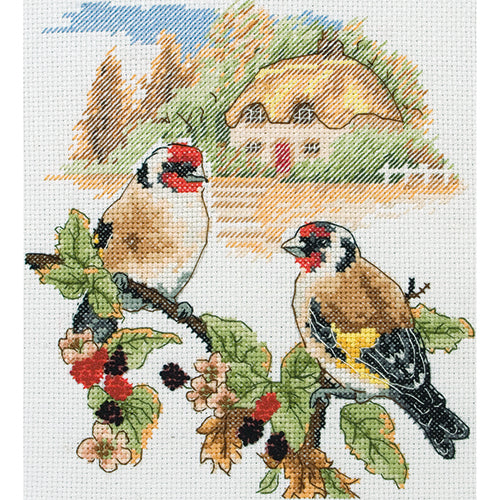 X Stitch Counted Autumn Bullfinches