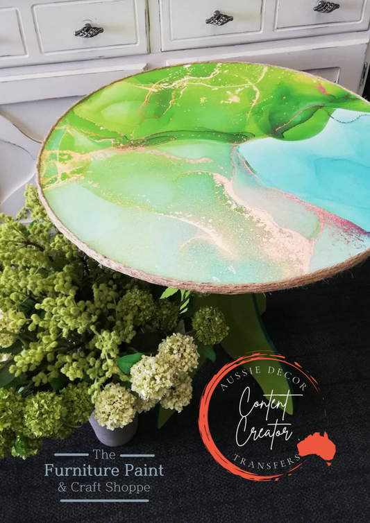 Alcohol Ink Poster Andara Lime