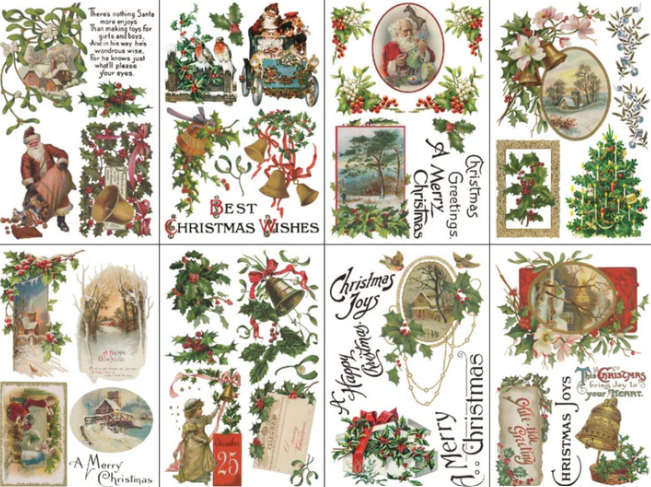 IOD Decor Transfer Pad 20 x 30.5cm - Christmas Joy 8 Sheets)