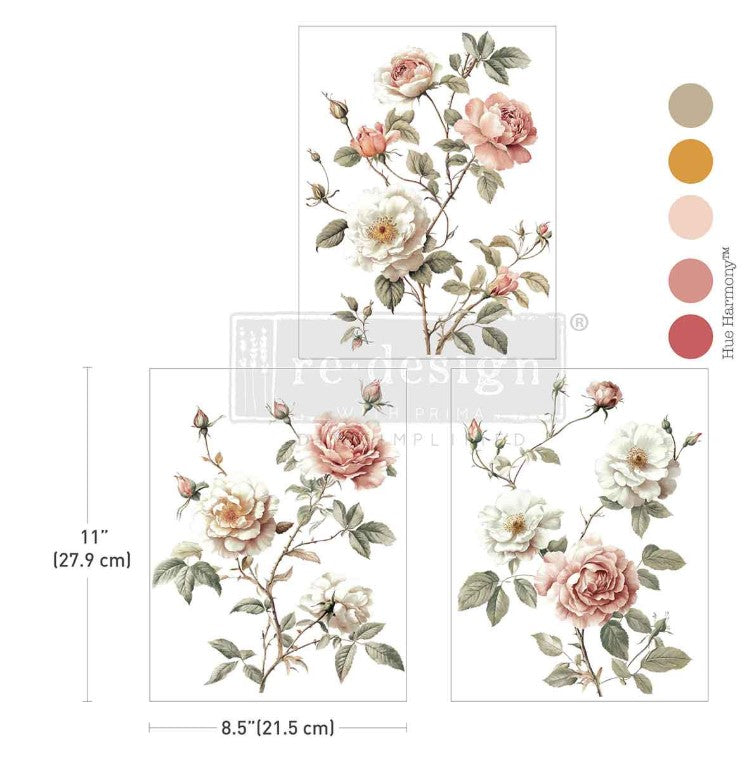 Redesign with Prima Middy Transfer - Creamy Blush Blooms