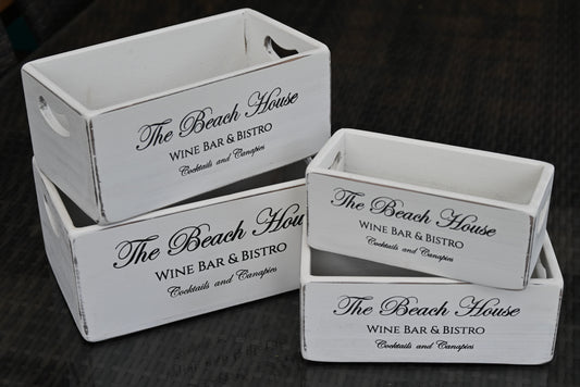 White  Wooden Box - The Beach House