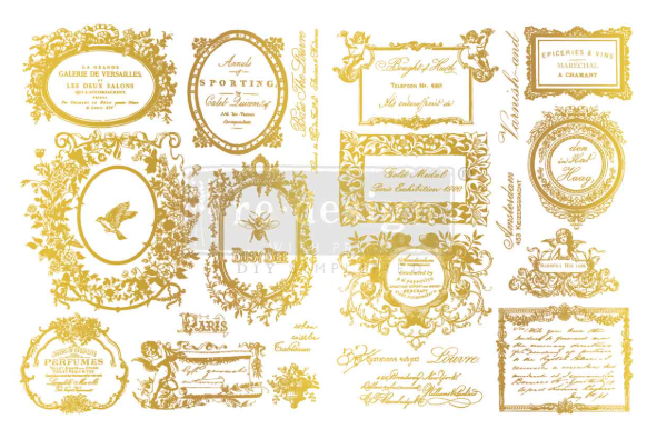 Redesign with Prima H2O Gold Transfer - Fleur De Minuit 2 Sheets