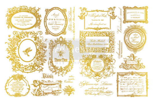 Redesign with Prima H2O Gold Transfer - Fleur De Minuit 2 Sheets