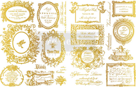Redesign with Prima H2O Gold Transfer - Fleur De Minuit (2 Sheets)