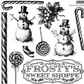 IOD Decor Stamp 30.5 x 30.5cm - Frosty's Sweet Shoppe Limited Edition) with masks