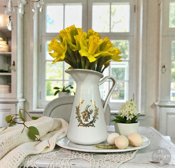 Redesign with Prima H2O Single Sheet Gold Transfer - Gilded Spring