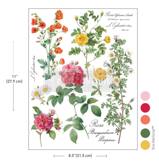 Redesign with Prima H2O Single Sheet Transfer - Poetry In Petals