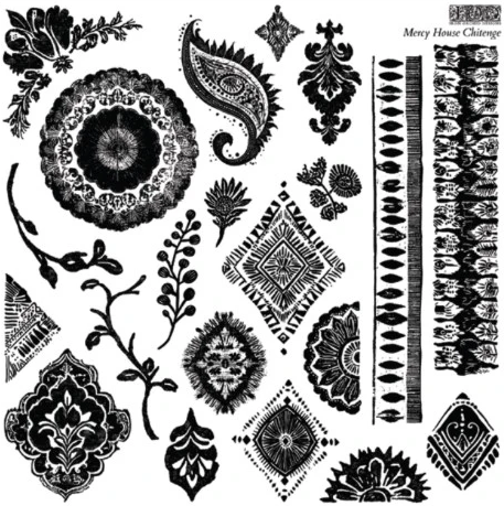 IOD Decor Stamp 30.5 x 30.5cm - Mercy House Chitenge with masks)