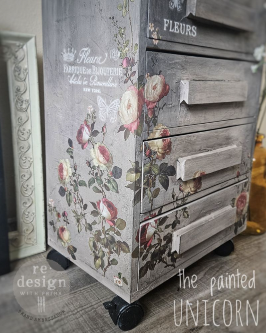 Redesign with Prima Mini Transfer - Midnight Rose