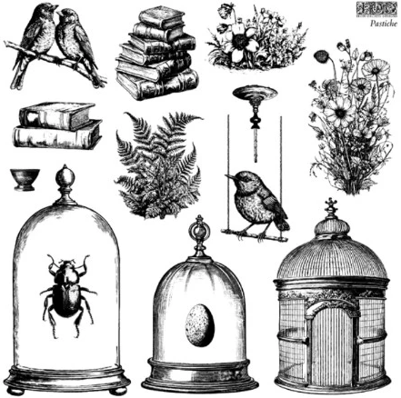 IOD Decor Stamp 30.5 x 30.5cm - Pastiche 2 sheets and masks)