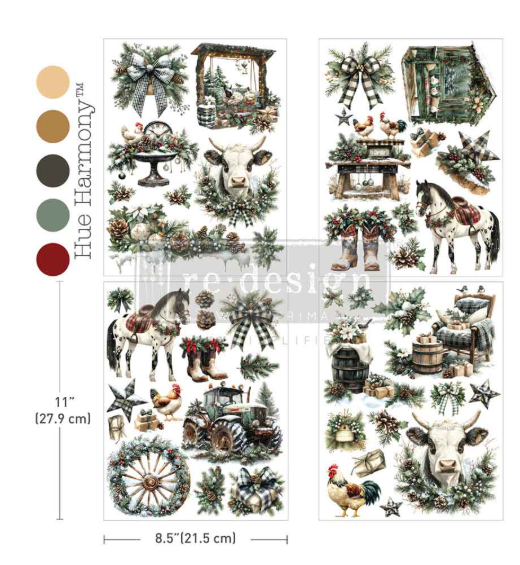Redesign with Prima Middy Transfer - Rustic Noel (3 Sheets + Bonus Sheet)
