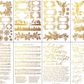 IOD Decor Transfer Pad 20 x 30.5cm - Tinsel Gold Foil 8 Sheets) Limited Edition