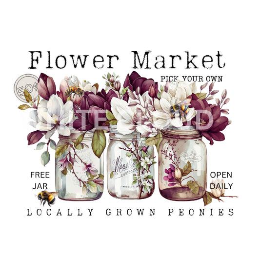 WC Transfer Peony Jars