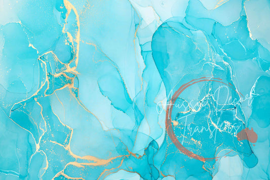 Alcohol Ink Poster - Artic Azure