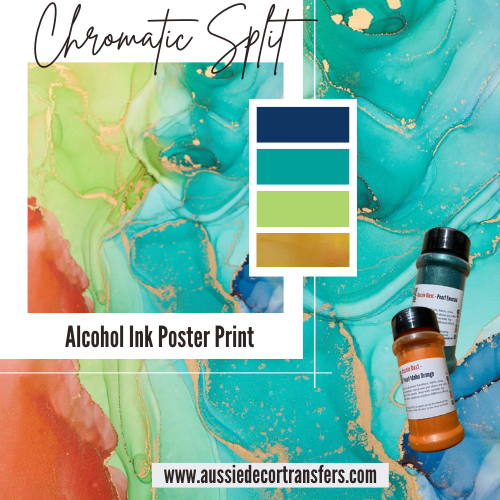 Alcohol Ink Poster Chromatic Split