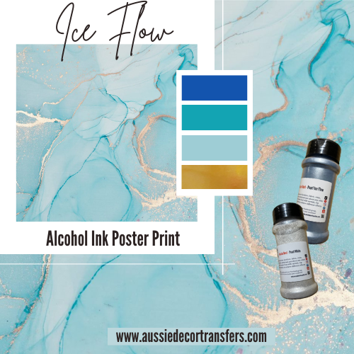 Alcohol Ink Poster Ice Flow