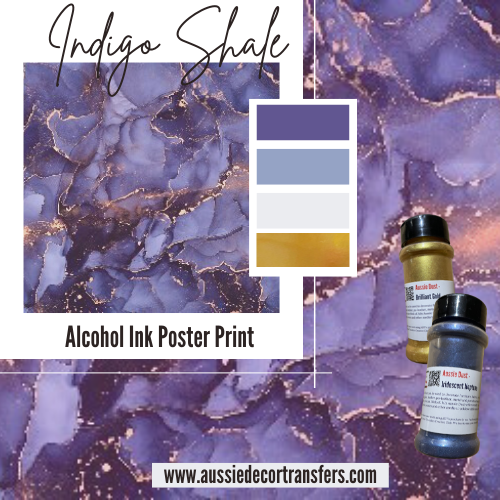 Alcohol Ink Poster Indigo Shale