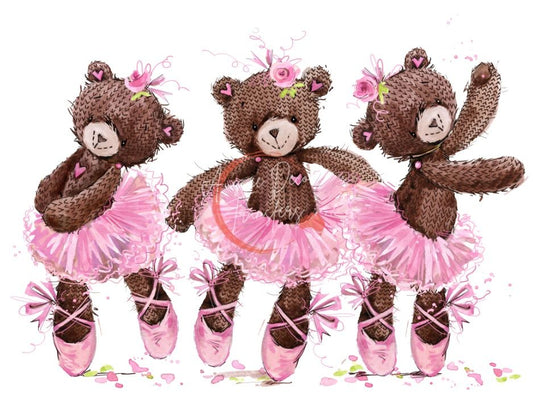 Luxe Decoupage Paper Ballerina Teddies