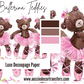 Luxe Decoupage Paper Ballerina Teddies