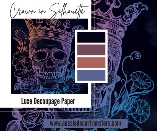 Luxe Decoupage Paper - Crown in Silhouette