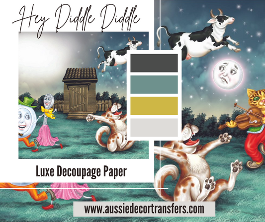 Luxe Decoupage Paper Hey Diddle Diddle