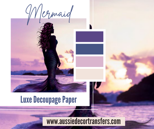 Luxe Decoupage Paper - Mermaid at Sunset