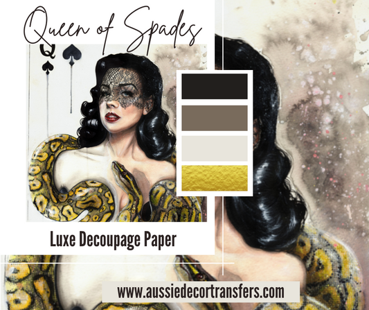 Luxe Decoupage Paper - Queen of Spades