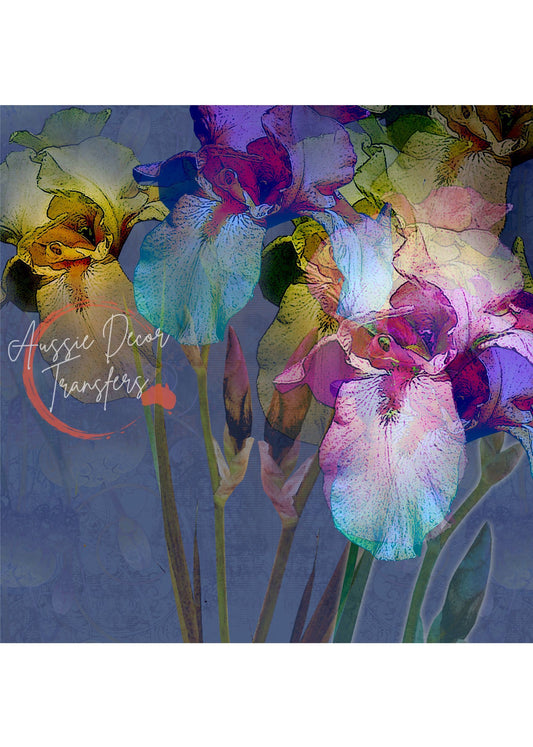 Luxe Decoupage Paper - Stormy Iris