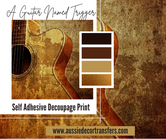 Self Adhesive Decoupage Print - A Guitar Named Trigger