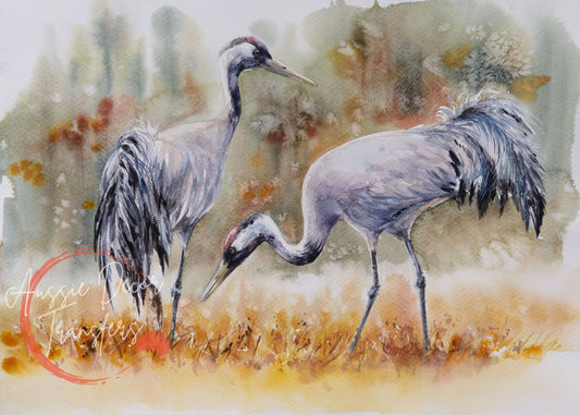 Self Adhesive Decoupage Print - Desert Cranes