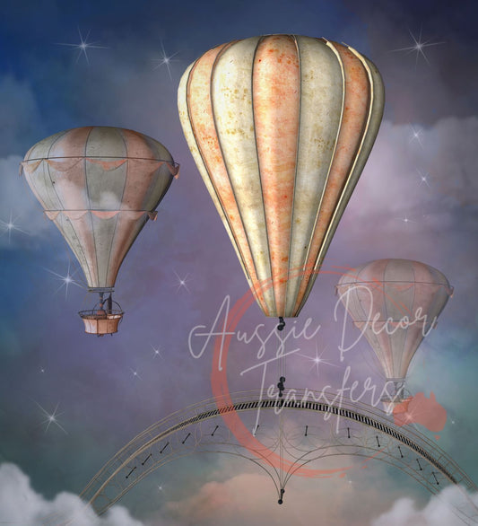 Self Adhesive Decoupage Print - Steampunk Balloon Flight